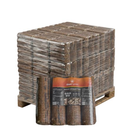 Giant Flames Holzbriketts 190 Packungen x 4,8 kg (912kg)