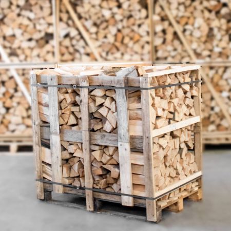 Halbe Palette kammergetrocknetes gespalten Buchen Brennholz 25 cm